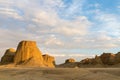 Beautiful xinjiang ghost city in sunset