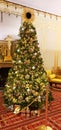Bright luxurious ornate Christmas Tree in the Royal Pavilion.