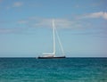 A beautiful yacht anchored at lower bay, bequia Royalty Free Stock Photo