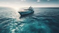 Beautiful yacht in the sea. Generative AI