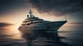 Beautiful yacht in the sea. Generative AI