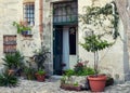 Beautiful yard in Matera old town, Italy Royalty Free Stock Photo