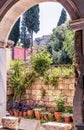 Beautiful yard at the Stoa of Attalos in Athens