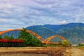 The beautiful yellow bridge of Palu City before it was destroyed by an earthquake Royalty Free Stock Photo