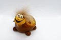 Beautiful yellow and brown smiling pottery turtle