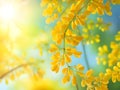 beautiful yellow cassia flowers in the garden, Ai Generated