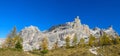 Beautiful yellow colors of autumn in Dolomiti di Brenta mountains Royalty Free Stock Photo