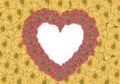 Beautiful yellow daisy flower background and red daisy flower made heart shape Royalty Free Stock Photo