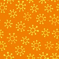 Beautiful yellow floral seamless pattern with hand drawn flowers, Royalty Free Stock Photo