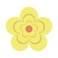 Beautiful yellow flower garden nature icon Royalty Free Stock Photo