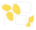 Beautiful yellow flowers and frames for a family photo