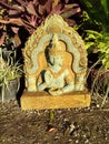 Beautiful yellow green & emerald one sided buddha statue