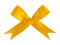 Beautiful yellow satin gift bow Royalty Free Stock Photo