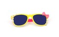 Beautiful yellow sunglasses isolate white background Royalty Free Stock Photo