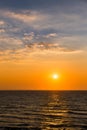 Beautiful yellow Sunset over Adriatic Sea in Italy Royalty Free Stock Photo