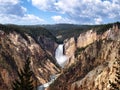 Beautiful Yellowstone National Park Canyon falls with blue skies