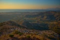 Beautiful yelow blue sunset over sea and Kos island Royalty Free Stock Photo