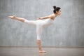 Beautiful Yoga: Virabhadrasana three pose Royalty Free Stock Photo