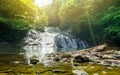 Beautiful yoro keikoku valley waterfall under morning sun in Chiba Prefecture, Japan Royalty Free Stock Photo