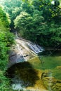 Beautiful yoro keikoku valley waterfall under morning sun in Chiba Prefecture, Japan Royalty Free Stock Photo