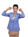 Beautiful young Asian business woman are very happy. Royalty Free Stock Photo