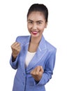 Beautiful young Asian business woman are very happy. Royalty Free Stock Photo