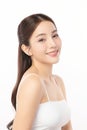 Beautiful young asian woman with clean fresh skin on white background, Face care, Facial treatment, Cosmetology, beauty and spa, Royalty Free Stock Photo