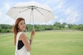 Beautiful young Asian woman in the countryside Royalty Free Stock Photo