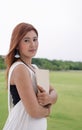 Beautiful young Asian woman in the countryside Royalty Free Stock Photo