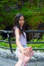 Beautiful young asian woman holding man hand Royalty Free Stock Photo