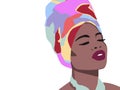 Beautiful young Black fashion woman head wrap