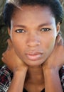 Beautiful young black female fashion model face Royalty Free Stock Photo