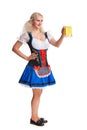 Beautiful young blond girl of oktoberfest beer stein Royalty Free Stock Photo