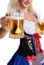 Beautiful young blond girl of oktoberfest beer stein Royalty Free Stock Photo