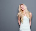 Beautiful young blond woman laughing Royalty Free Stock Photo