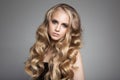 Beautiful Young Blond Woman With Long Wavy Hair Royalty Free Stock Photo