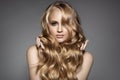 Beautiful Young Blond Woman With Long Wavy Hair Royalty Free Stock Photo