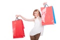 Beautiful young blond woman with paper bags Royalty Free Stock Photo