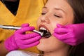 Beautiful young blonde women at dentist Royalty Free Stock Photo