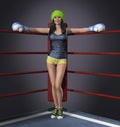 Beautiful Young Boxer Girl Pose Royalty Free Stock Photo
