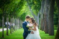 Beautiful young bride and groom going to kiss Royalty Free Stock Photo