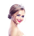 Beautiful Young Bride. Stylish Woman Fiancee with Bridal Hairstyle Royalty Free Stock Photo