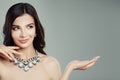 Beautiful young brunette woman with curly hair Royalty Free Stock Photo