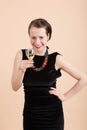 Beautiful young brunette woman holding a glass of white wine Royalty Free Stock Photo