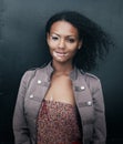 Beautiful young brunette woman with vitiligo disease Royalty Free Stock Photo