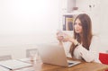 Beautiful young businesswoman making a call by mobile phone Royalty Free Stock Photo