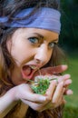 Beautiful young caucasian girl at the park Royalty Free Stock Photo