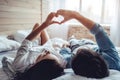 Couple in bedroom Royalty Free Stock Photo