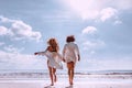 Beautiful young couple having fun on the beach Royalty Free Stock Photo