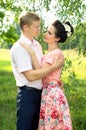 Beautiful young couple hugging Royalty Free Stock Photo